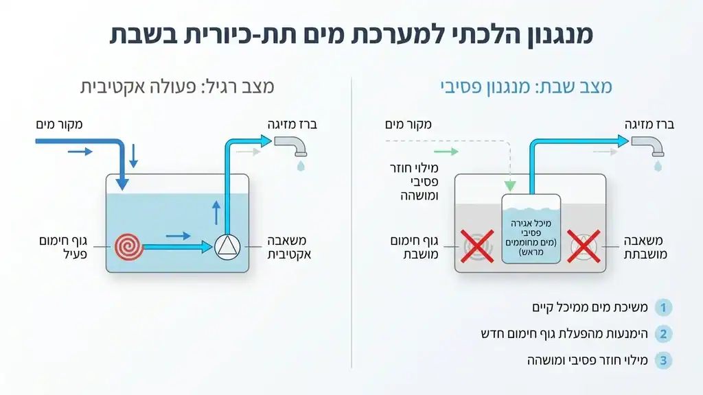 מערכת מים תת כיוריות באישור הלכתי לשבת